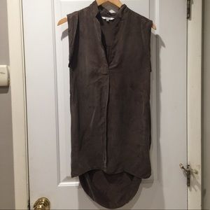 BB DAKOTA Olive Faux Suede Sleeveless Top Tunic S